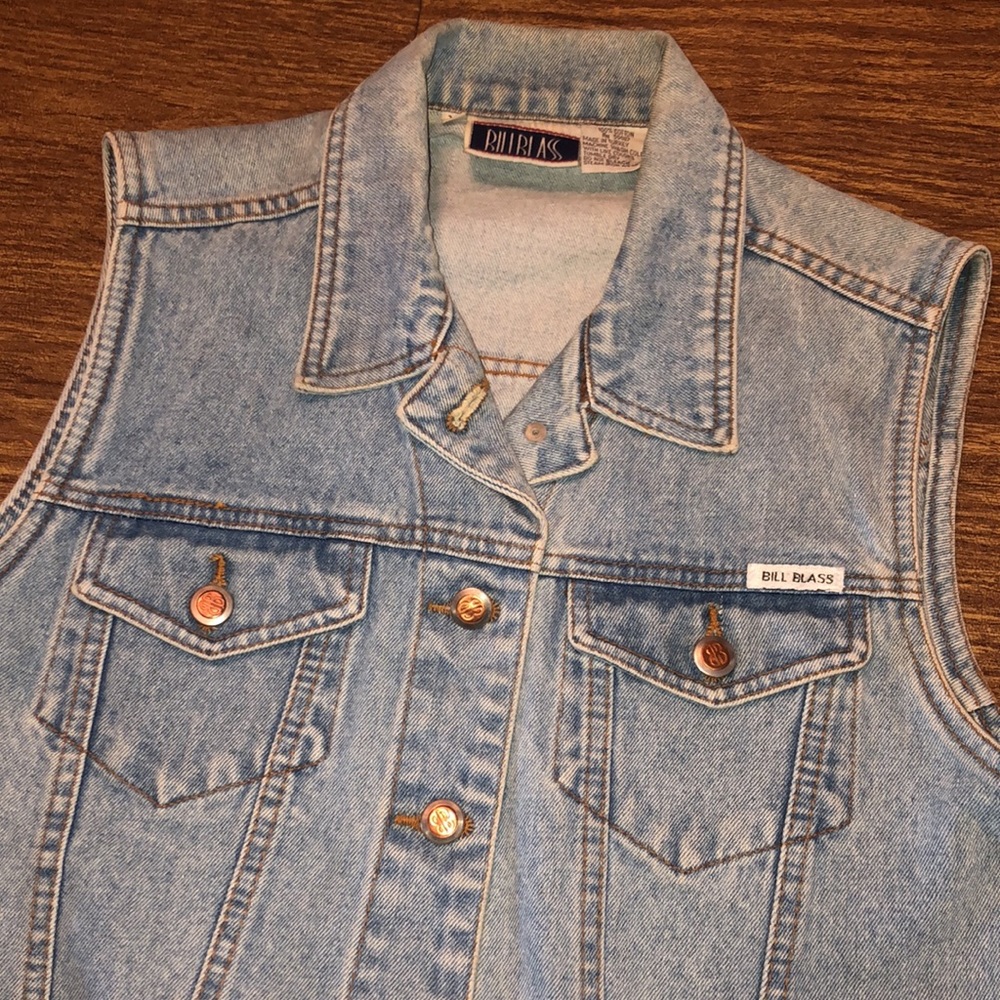 Vintage Bill Blass Sleeveless Denim Vest Size M